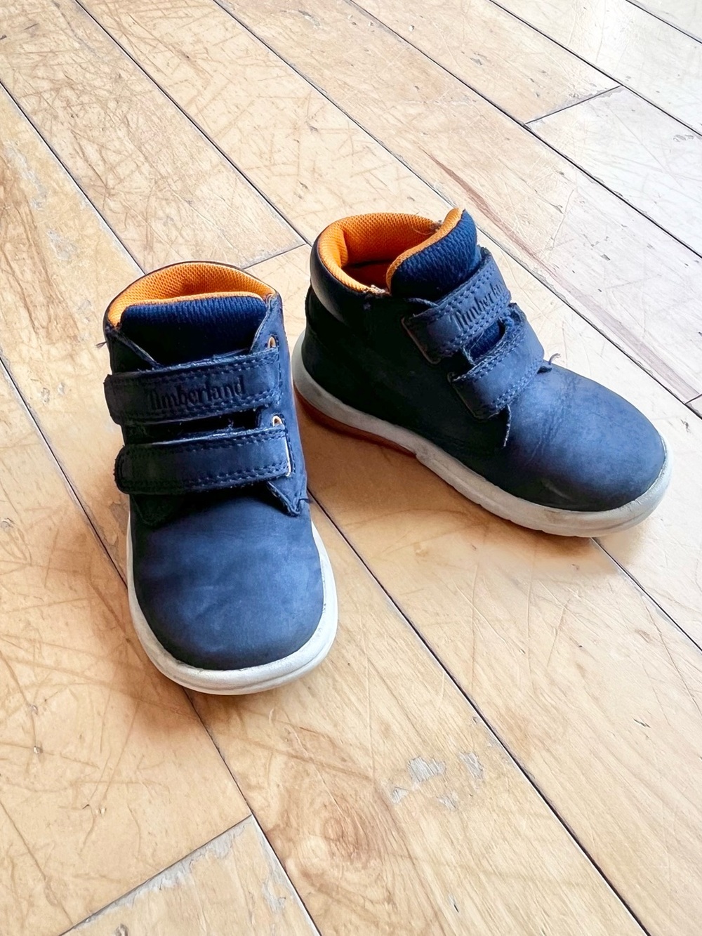 Timberland Kids Toddler Ankle Velcro Navy Blue Sneakers Boots Size 7